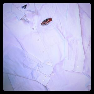 Edwards White Button Shirt Antique Chevy L35